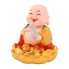 Miokycl Solar Buddha Statue Solar Nodding Maitreya Car Ornament Decoration Shaking Head Toy for Wealth and Fortune (Gold Clothes) view 1