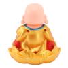 Miokycl Solar Buddha Statue Solar Nodding Maitreya Car Ornament Decoration Shaking Head Toy for Wealth and Fortune (Gold Clothes) view 3