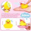 Sotiff Mini Rubber Ducks Bulk for Kids Children Cute Yellow Duck Toy for Dashboard of Car Ornaments with Sunglasses Swim Ring Mini Hat Necklace for Birthday Party Gift(24 Sets,Sweet) view 3