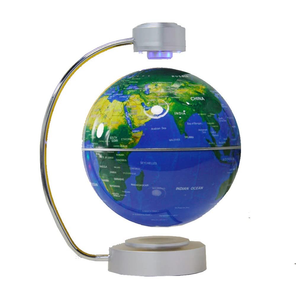 Magnetic levitation globe, 8-inch large, creative home furnishings, decorations, handicrafts, lighting, autorotation