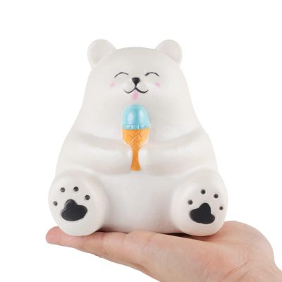 Anboor Jumbo Squishys Bear Animal Toys Cute Squishies White Bear Slow Rise Squeeze Animal Toy Sets Relief Stress for Kids Adult Valentines Day Idea