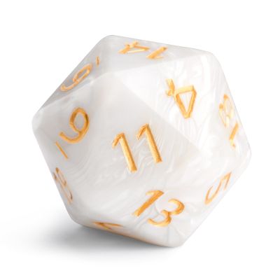 20 Sided DND Dice,D20 Giant Polyhedral Dice,55mm Titan Large Pearl Color D20 Dice,20 Sided Cube D&D Dice Set for Dungeons and Dragons, RPG, MTG Table Games(White Pearl)