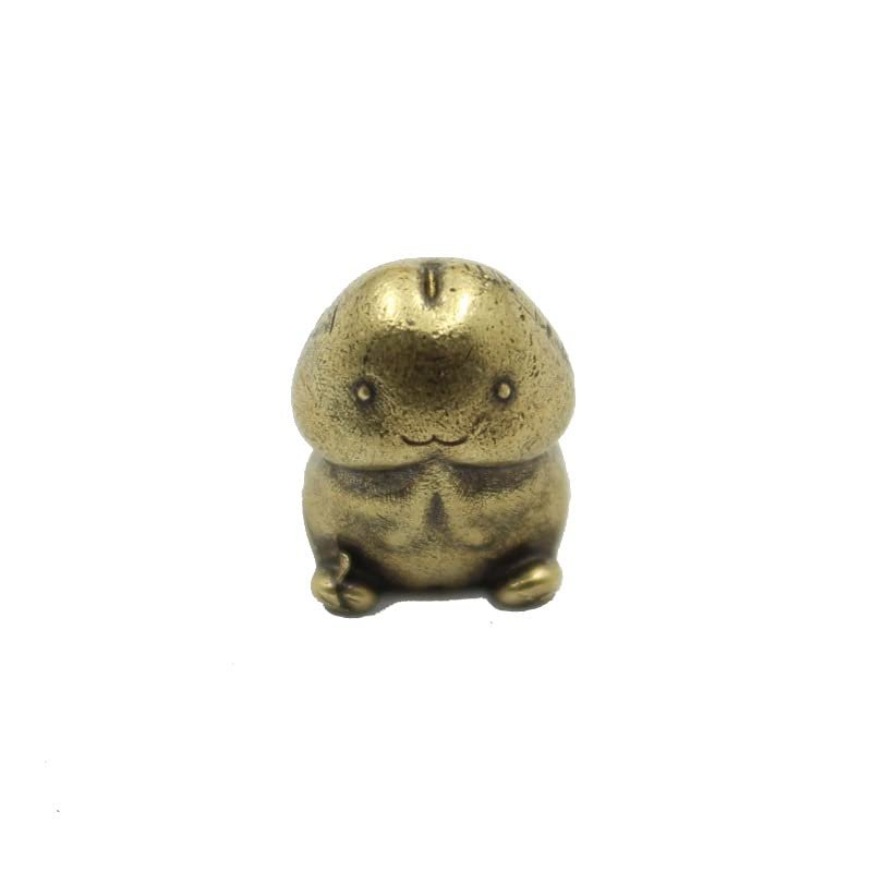1Pcs White Copper net red Personality Cute Cartoon Mushroom Head Key Pendant Small Doll Bag car Brass Metal Doll Gift(19 * 14mm)
