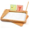AtMini Sand Tray for Classroom Wooden Montessori Sand Tray with Lid for Kids Writing Letters and Numbers, Preschool Classroom Must Haves, Kindergarten Learning Tools (White) view 1