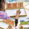 AtMini Sand Tray for Classroom Wooden Montessori Sand Tray with Lid for Kids Writing Letters and Numbers, Preschool Classroom Must Haves, Kindergarten Learning Tools (White) view 4