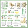 Yinder Bear Cake Toppers Mini Bear Cake Decorations Cake Toppers Gold White Pearl Ball for Birthday Party Decorations(Green, Brown,Cute Style) view 3