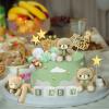 Yinder Bear Cake Toppers Mini Bear Cake Decorations Cake Toppers Gold White Pearl Ball for Birthday Party Decorations(Green, Brown,Cute Style) view 4