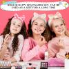 Bonuci 50 Pcs Spa Party Supplies for Girls, 10 Satin Robe 10 Kids Slippers Sleepover Birthday Spa Party Favors(Rose Red) view 4