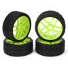 4PCS Green Wheel Rim &Tires for 1:8 Off-Road RC Car Buggy Tyre Black view 3