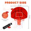 Honoson 3 Sets Indoor Trash Can Basketball Game Set Includes 3 Mini Clip on Basketball Hoop with Backboard 6 Inflatable Ball 3 Pump Office Decompression Toy Birthday Gift(Classic) view 2