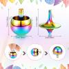 Lenwen 3 Pcs Precision Gyroscope Toy Spinner Top Anti Gravity Metal Balance Spinner Toy Accurate Gyro Desktop Flip Over Gaming for Adult Kid Home School Science Educational Party(Colorful) view 2