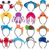 16 Styles of Felt Fabric Headband for Under The Sea Party Decorations, Ocean Animal Themed Party Favors, Beach, Pool, Mermaid, Zoo Parties Supplies, Kid Birthday Dress-up Hair Hoop, Halloween Costumes view 1