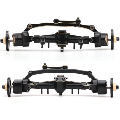 CNC Machined Front and Rear Portal Axle Set for SCX24, RC car Crawler Upgrades Housing with Brass Gears(2pcs, Black)