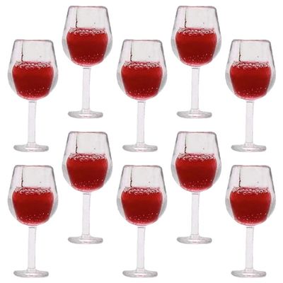 TOYANDONA 10pcs Miniature Dollhouse Wine Glasses, 1:12 Miniature Wine Glasses Mini Dollhouse Cocktail s for Kitchen Accessories Decors