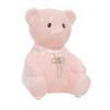 Teddy Money Bank With Cross and Diamante - Pink, ideal for Christening, birthday, new baby, communion or Chistmas view 1