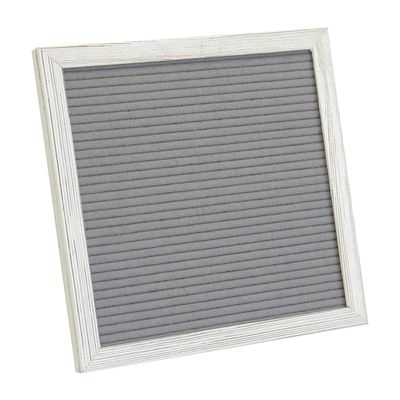 Flash Furniture Gracie Felt Letter Board with Wooden Frame, 389 PP Letters Including Numbers, Symbols and Icons, Canvas Carrying Case, 10x10, White Wash/Gray Felt