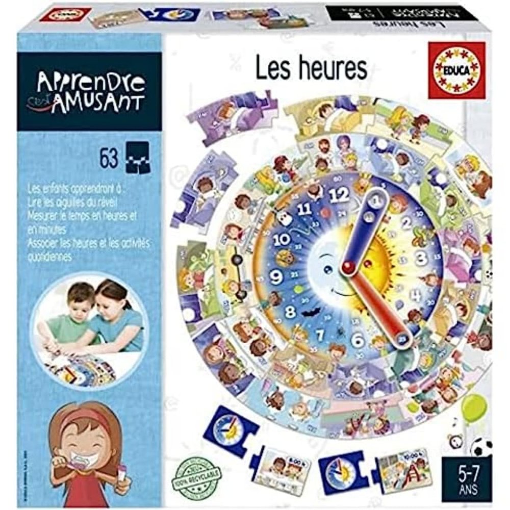 Educa - Learning is Fun: The Hours, Educational Game for Children from 5 Years Old Who Will Learn to Tell Time, Handle Hands and Practice Concepts of Time (19601).