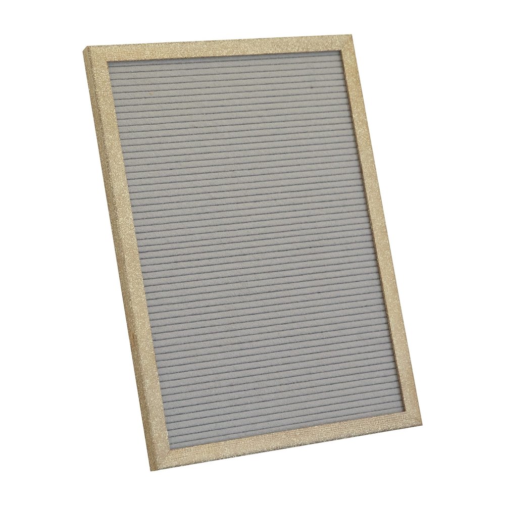 Flash Furniture Gracie Felt Letter Board with Wooden Frame, 389 PP Letters Including Numbers, Symbols and Icons, Canvas Carrying Case, 12x17, Weathered Wood/Gray Felt