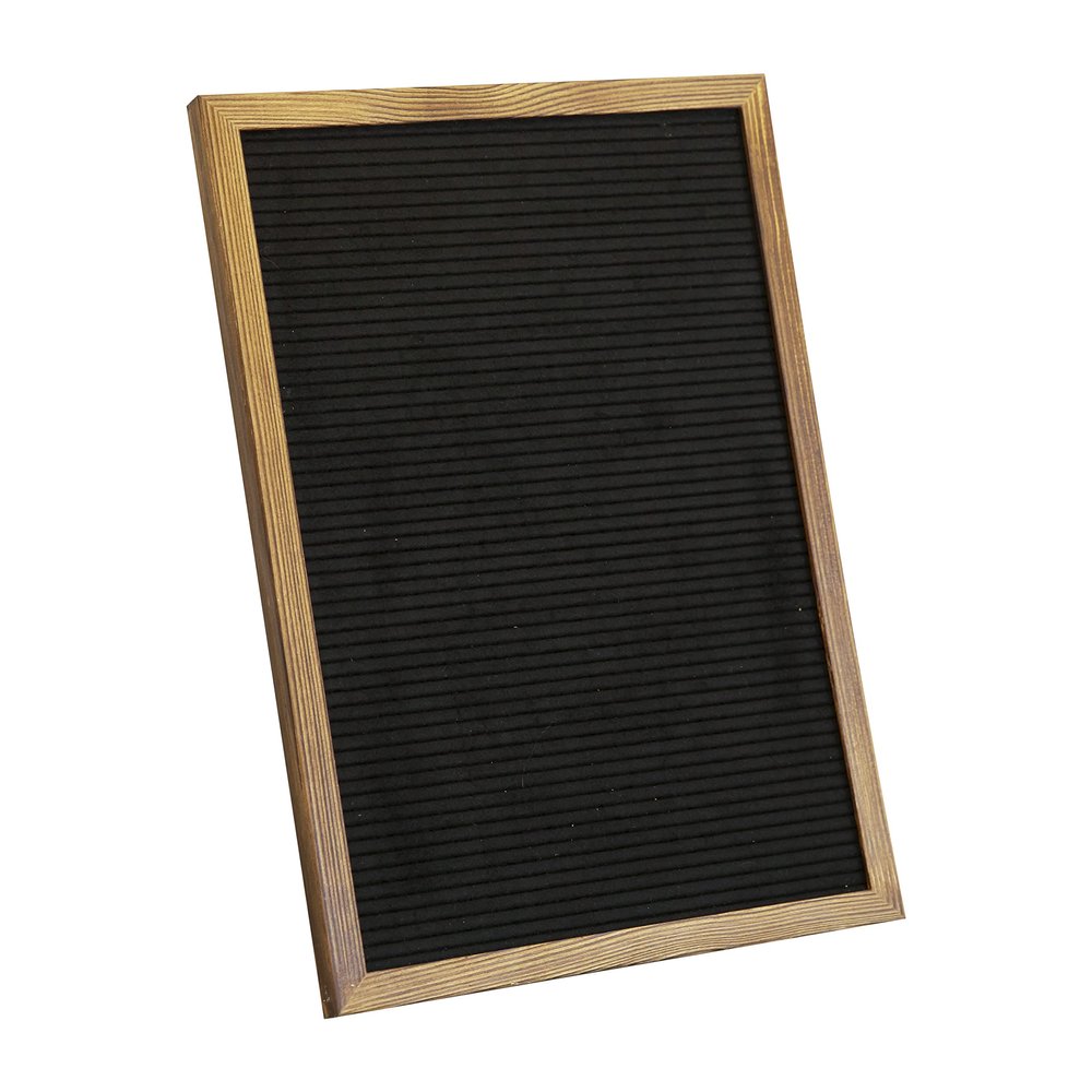 Flash Furniture Gracie Felt Letter Board with Wooden Frame, 389 PP Letters Including Numbers, Symbols and Icons, Canvas Carrying Case, 12x17, Torched Wood/Black Felt
