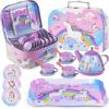 Lajeje 19Pcs Unicorn Tea Party Set  Birthday Gift for Girls Ages 3-6, Princess Pretend Play Kitchen Toy with Tin Tea Set view 1