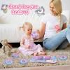 Lajeje 19Pcs Unicorn Tea Party Set  Birthday Gift for Girls Ages 3-6, Princess Pretend Play Kitchen Toy with Tin Tea Set view 3