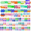 amicbng 130 Pcs Pop Keychain Party Favors ,Mini Pop Keychain It Fidget Toy Bulk Stocking Pinata Stuffers Birthday Carnival Treasure Classroom Prizes Toddler Toys Fidget Pack Stress Relief Toys (130) view 1