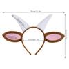 Jmkcoz Plush Goat Ears and Horns Headband Animal Cosplay Costume Headwear for Halloween Christmas Carnival Theme Party view 2