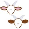 Jmkcoz Plush Goat Ears and Horns Headband Animal Cosplay Costume Headwear for Halloween Christmas Carnival Theme Party view 3