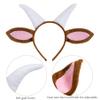 Jmkcoz Plush Goat Ears and Horns Headband Animal Cosplay Costume Headwear for Halloween Christmas Carnival Theme Party view 4