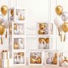 Ledido 2026 Graduation Balloon Boxes Decorations, 4 Pieces White Clear Grad Balloon boxes with Letters, Class of 2026 Graduation Party Supplies for College, High School, Prom, Birthday, Baby Shower view 1