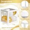 Ledido 2026 Graduation Balloon Boxes Decorations, 4 Pieces White Clear Grad Balloon boxes with Letters, Class of 2026 Graduation Party Supplies for College, High School, Prom, Birthday, Baby Shower view 3