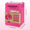 GuDoQi Piggy Bank for Girls Electronic Coin Money Bank Toy for 3 4 5 6 7 8 9 10 Year Old Children, Mini ATM Cash Coin Saving Box for Birthday Gifts Kids Age 3-10, Rose view 2