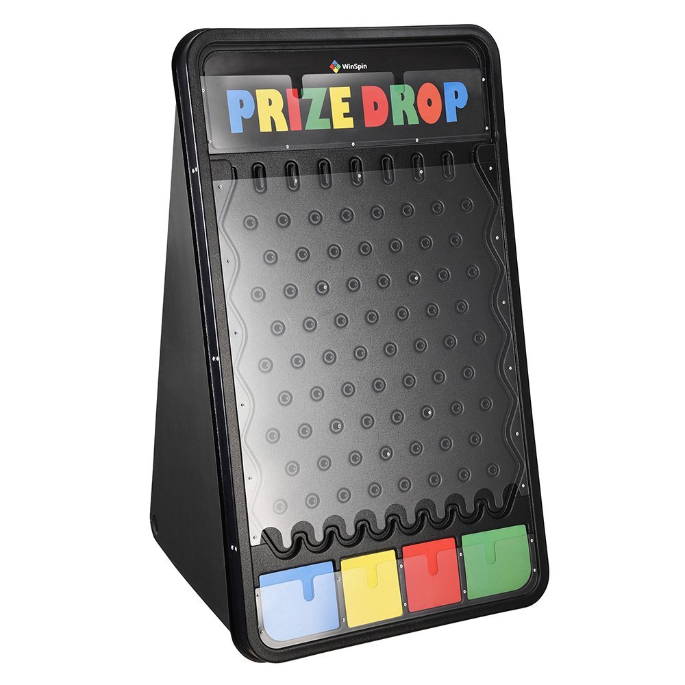40" Prize Board Disk Drop Board Game with Foldable Stand Customizable 4 Slots with 12 Pucks for Carnival Party Trade Show Holiday Activities