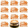 Fall Maple Leaf Thanksgiving Cake Topper - Orange Decorative Party Cake Decoration view 1