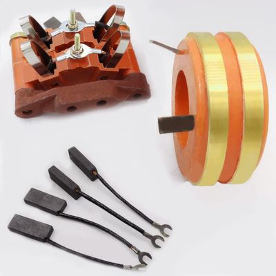 2 Ways,Generator Collector Ring,Bus Rings,Motor Collecting Ring, 2 Conductive Copper Slip Ring + Carbon Brush (Inner Diameter 40mm)