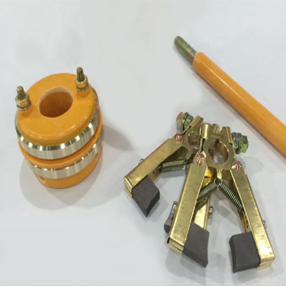 2 Ways,Generator Collector Ring,Bus Rings,Motor Collecting Ring, 2 Conductive Copper Slip Ring + Carbon Brush (Inner Diameter 20mm)