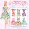 25 PCS Doll Clothes for 11.5 inch Girl Doll Including 3 Flower Dress 2 Seqien Dress 3 Casual Wear 2 Fashion Dress 2 Swimwear 10 Accessories Birthday for Girls Style in Random view 4