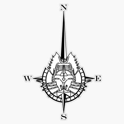 Horseshoe Compass Sticker Decal Size 5"