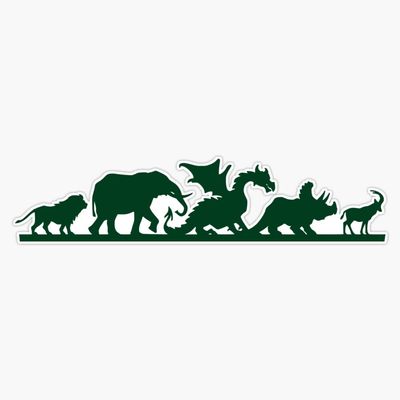 Animal Kingdom Green Sticker Decal Size 5"