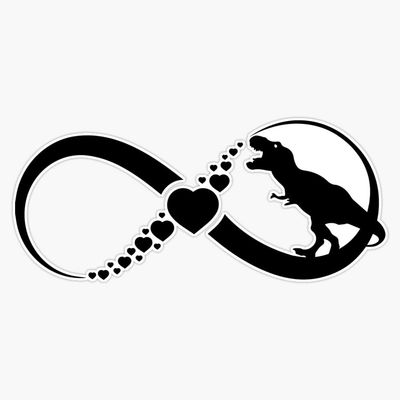 Dinosaurus Infinity Sticker Decal Size 5"