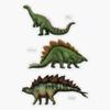 Stegosaurus Over The Years. Vintage Vs Modern Sticker Decal Size 5" view 1