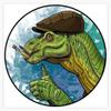 Iguanadon Give You an Artistic Thumbs-Up Sticker Decal Size 5" view 1