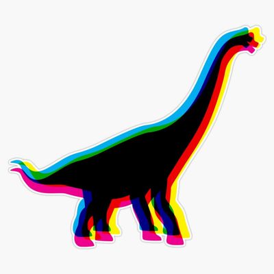 CMYK Brachiosaurus Sticker Decal Size 5"
