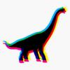 CMYK Brachiosaurus Sticker Decal Size 5" view 1