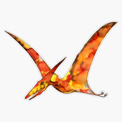 Pterodactyl- Beautiful Original Watercolour Dinosaur! Sticker Decal Size 5"