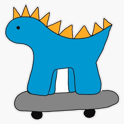 Skateboard Dinosaur Sticker Decal Size 5"