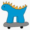 Skateboard Dinosaur Sticker Decal Size 5" view 1