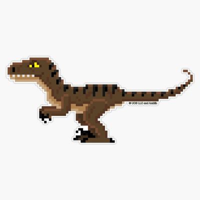 8-Bit Raptor! Sticker Decal Size 5"