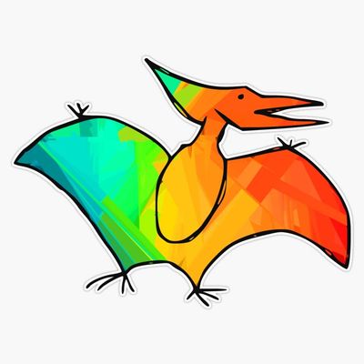 Crappy Pterodactyl Sticker Decal Size 5"