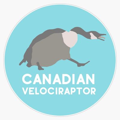 Canadian Velociraptor Sticker Decal Size 5"